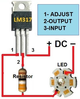 Питание мощных светодиодов схема НА лм 317